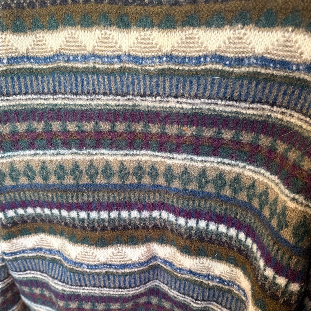 Men's Multicolor Patterned Wool Sweater - image 2